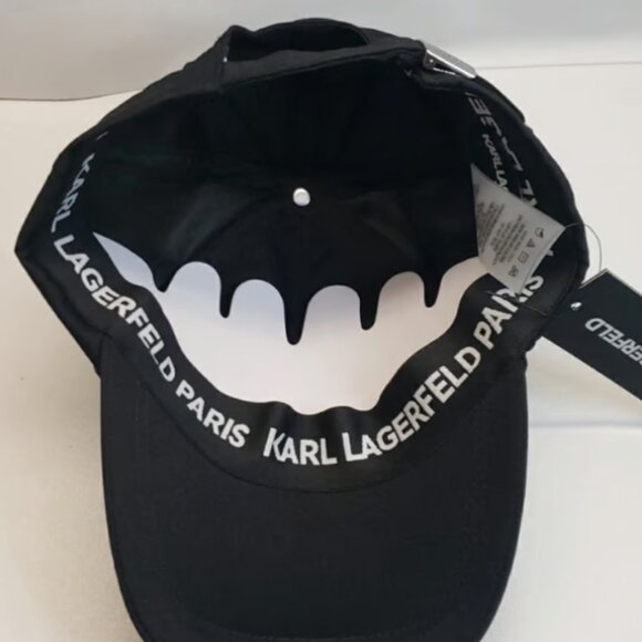 KARL LAGERFELD Women's Cap Paris Adjustable Fitted BLACK BRAND-NEW w/tag - Picture 5 of 13
